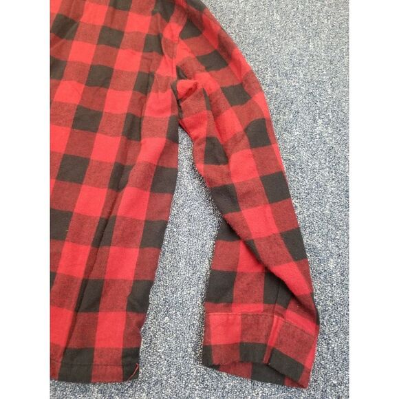 L.L. Bean Button Up Shirt Men's M Red Black Plaid Classic Flannel Dress Casual - Picture 10 of 13
